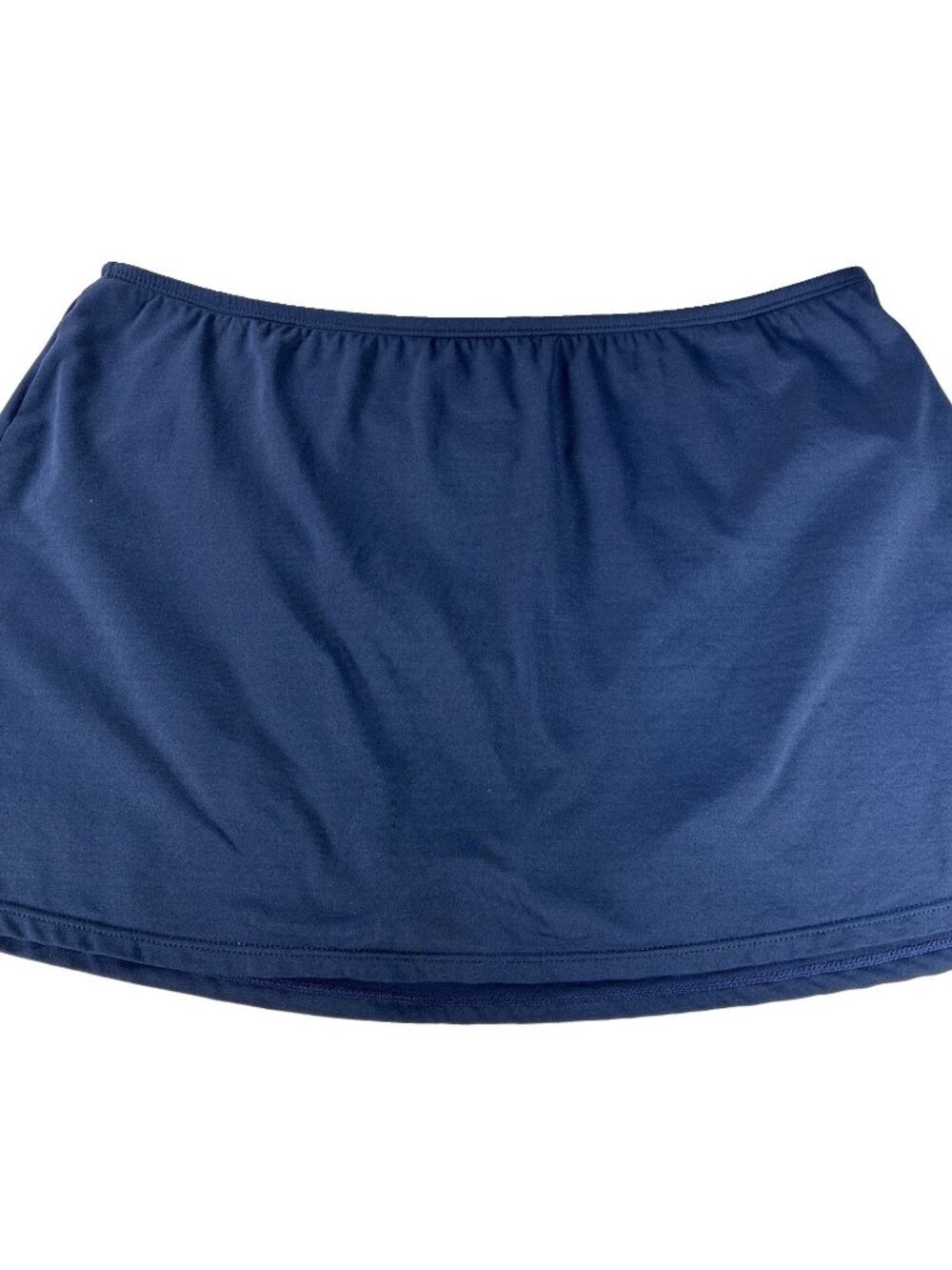 Lands' End Women Size 14 Navy Blue Swim Skirt Skort Bottom Built-In Brief Liner